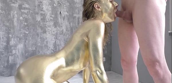 Paints Herself and Rides a Cock - Deepthroat and Doggystyle Fuck - Laloka4you